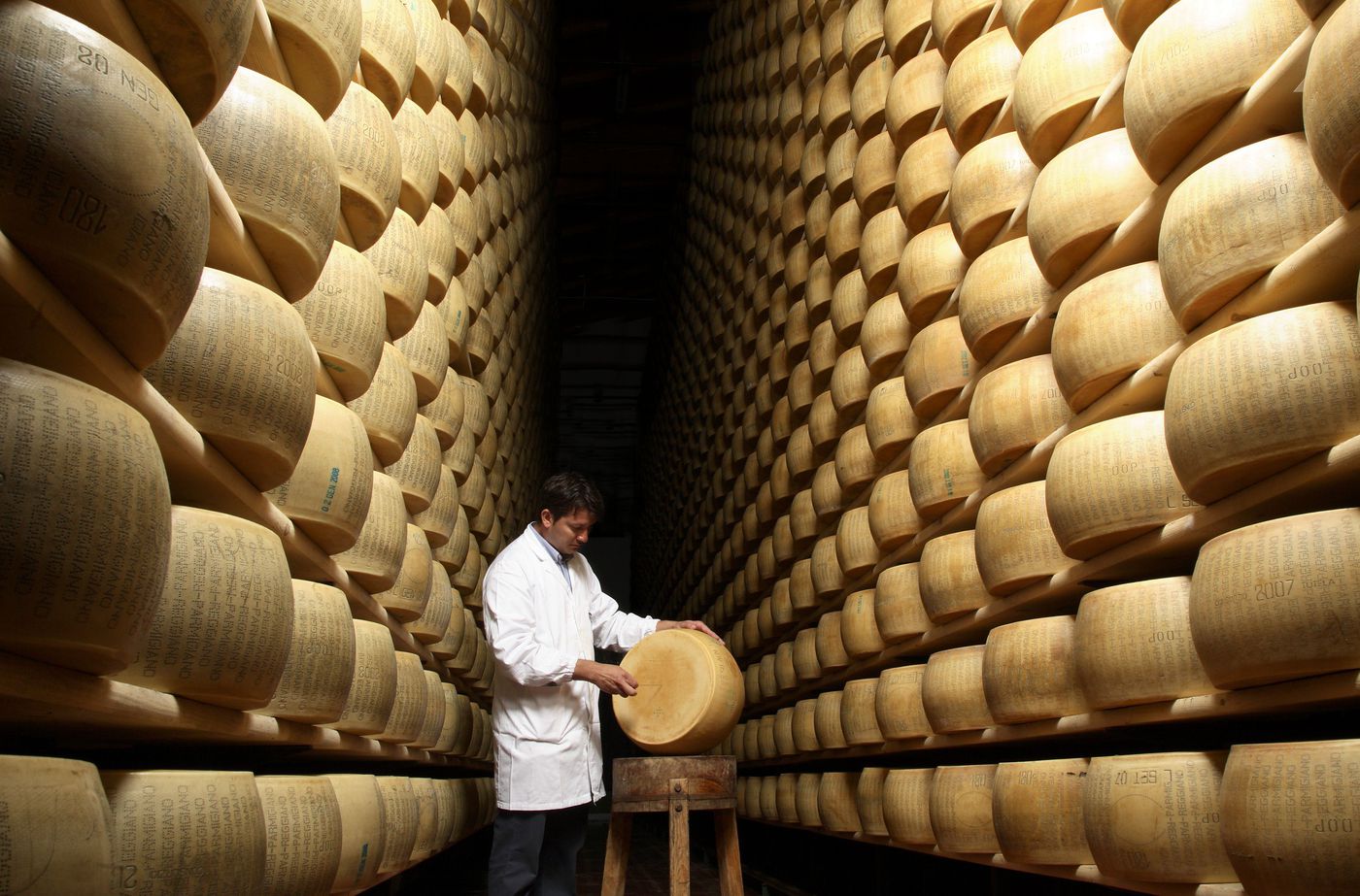 Parmigiano Reggiano ageing cellar